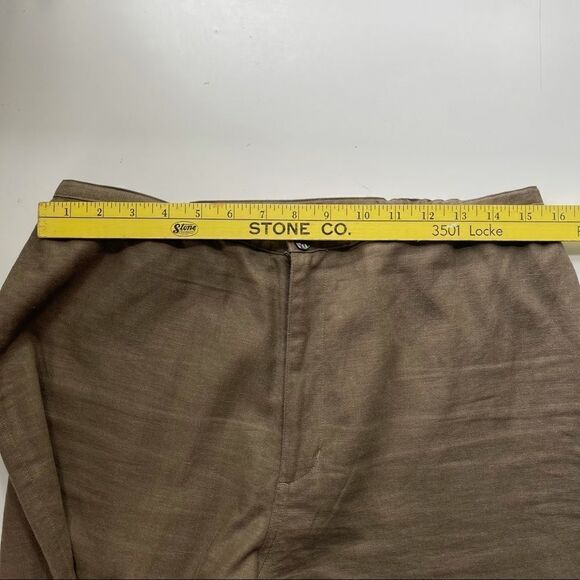 Chico's Linen Blend Straight Leg Ultimate Fit Pants in Brown - Picture 8 of 9